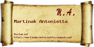 Martinak Antonietta névjegykártya